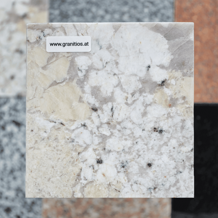 Schneeflocken_m3 Weiße Küchen Arbeitsplatte aus Granit